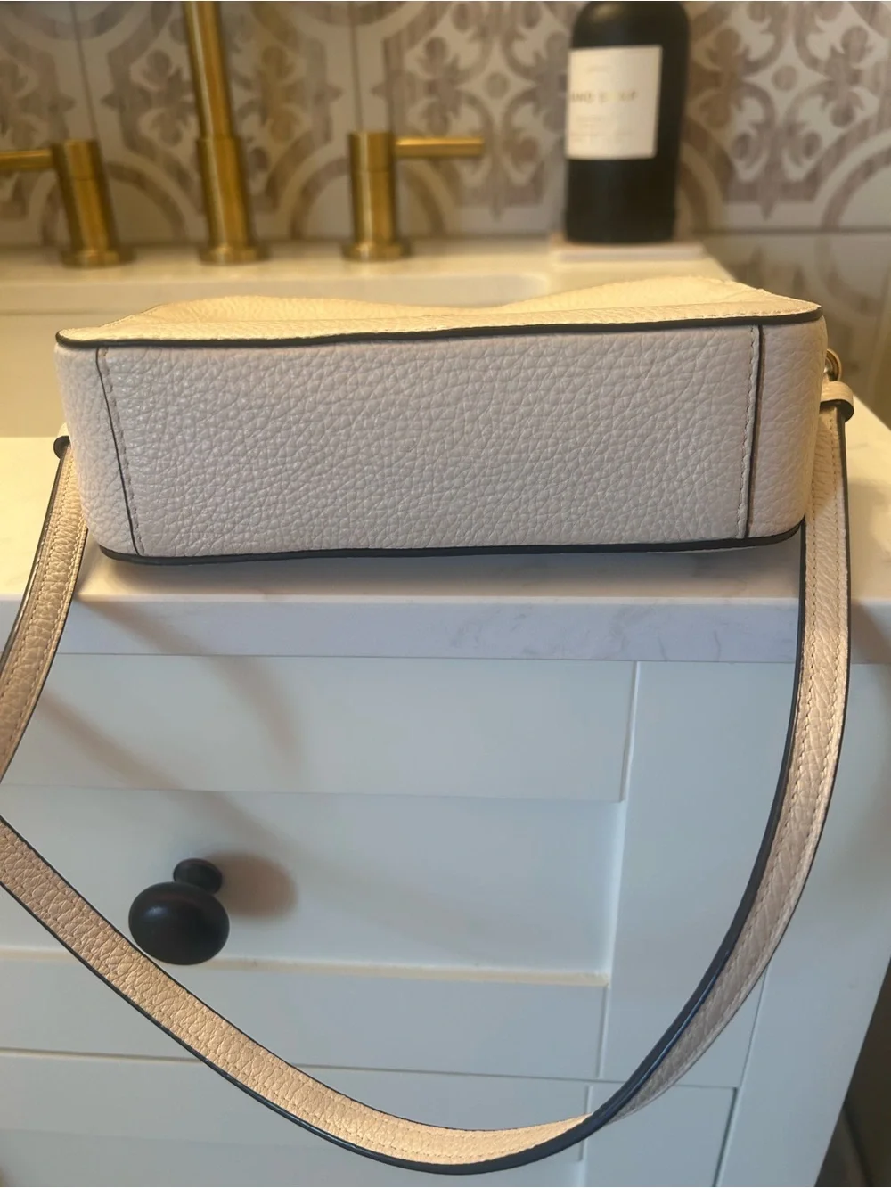 Coach Pebbled Leather Crossbody Bag in Chalk. Jamie Camera Bag from Coach.